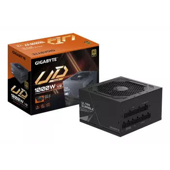 GIGABYTE UD1000GM PG5 V2 napájací zdroj – PCIe Gen 5.1, 80 PLUS Gold, plne modulárna konštrukcia, 120 mm ventilátor, kompatibilný s ATX 3.1, EU konektor