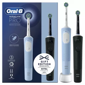 Oral-B Vitality Pro Duo rotačno-oscilačná zubná kefka pre dospelých, čierna, modrá, biela