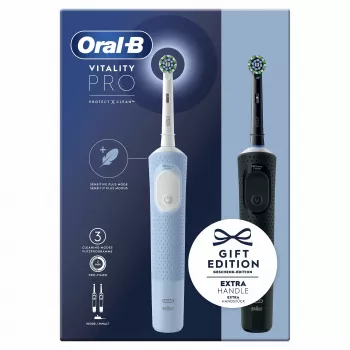 Oral-B Vitality Pro Duo rotačno-oscilačná zubná kefka pre dospelých, čierna, modrá, biela