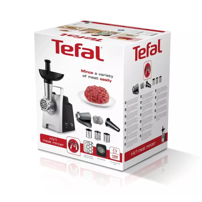 Tefal HV1 NE1098 mlynček na mäso 1400 W 1,7 kg/min čierna, strieborná