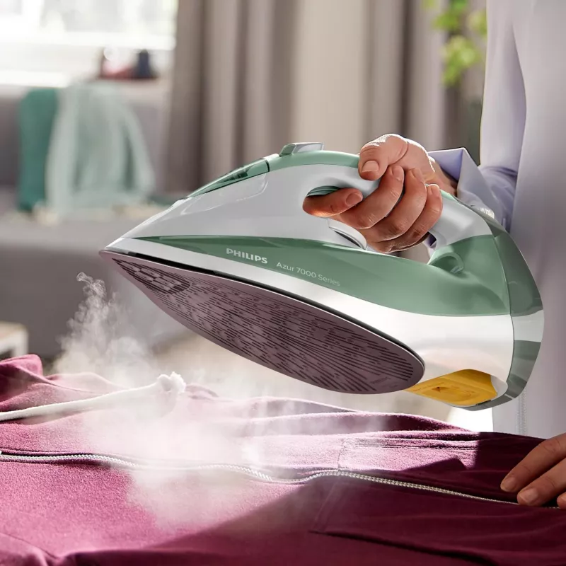Philips 7000 series DST7012/70 žehlička parná žehlička SteamGlide Plus žehliaca plocha 2600 W zelená, sivá