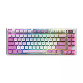 MSI FORGE GK600 TKL WIRELESS VIOLET klávesnica Gaming USB + Bluetooth QWERTY UK English ružová, fialová, biela