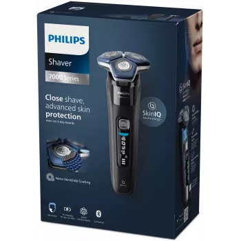 Elektrický rotačný holiaci strojček Philips Series 7000 S7886/35 — 3 strihacie hlavy, mokré a suché holenie, Li-Ion akumulátor, 60 min výdrž, čierny