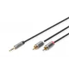 Audio adaptérový kábel Digitus DB-510330-010-S 3,5 mm na RCA 1 m čierny