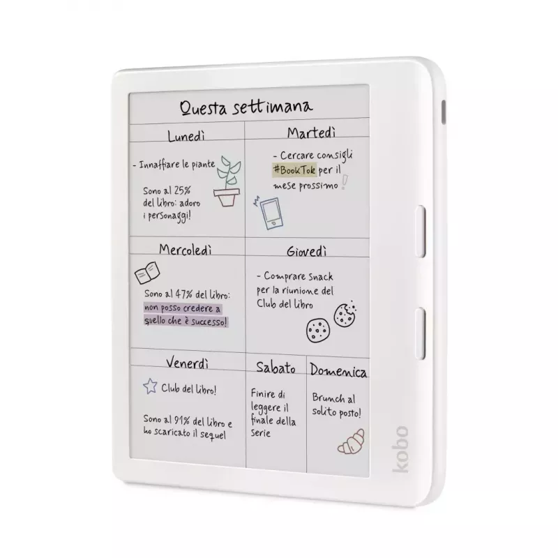 Čítačka e-kníh Kobo Libra Colour 7 palcov E Ink Kaleido, 32 GB, Wi‑Fi, Bluetooth, vodotesná, biela