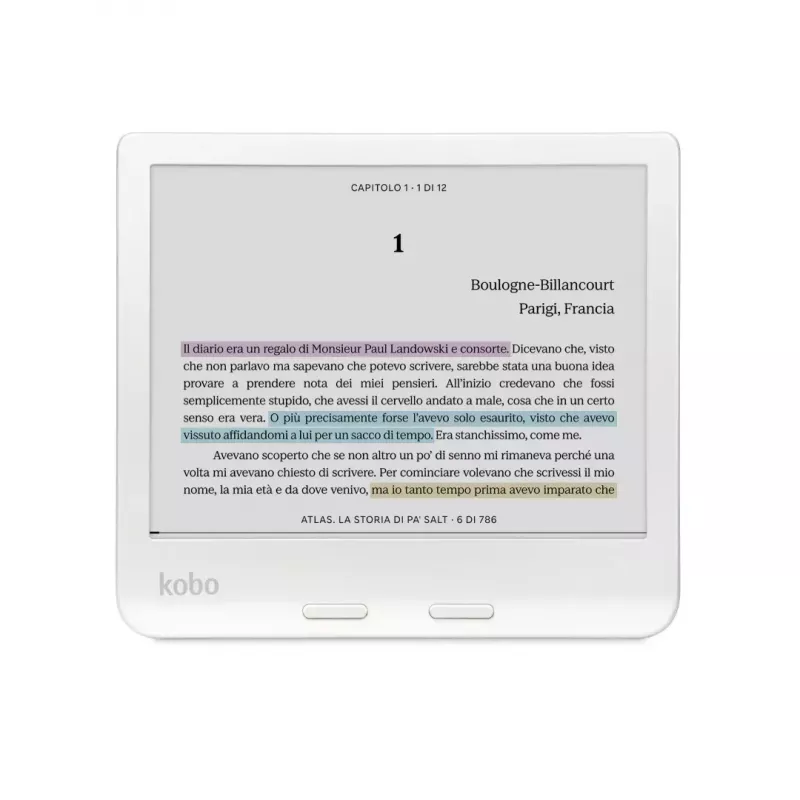 Čítačka e-kníh Kobo Libra Colour 7 palcov E Ink Kaleido, 32 GB, Wi‑Fi, Bluetooth, vodotesná, biela