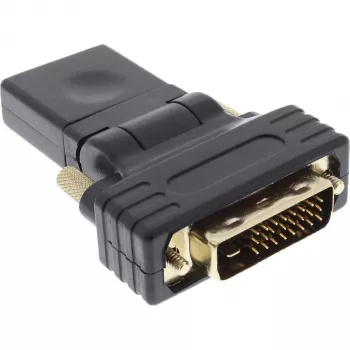 InLine HDMI na DVI adaptér HDMI konektor samica / DVI konektor samec flexibilný pozlátený 4K2K