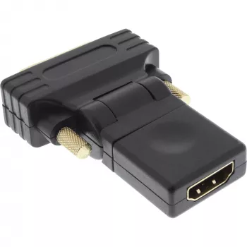 InLine HDMI na DVI adaptér HDMI konektor samica / DVI konektor samec flexibilný pozlátený 4K2K