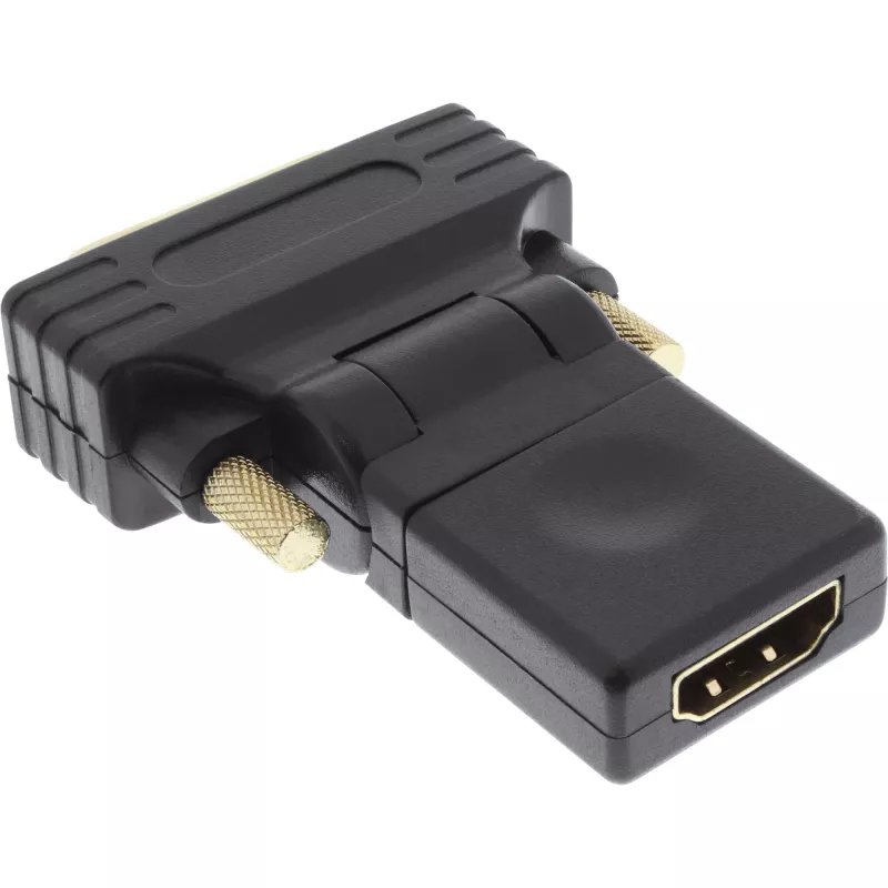 InLine HDMI na DVI adaptér HDMI konektor samica / DVI konektor samec flexibilný pozlátený 4K2K