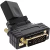 InLine HDMI na DVI adaptér HDMI konektor samica / DVI konektor samec flexibilný pozlátený 4K2K