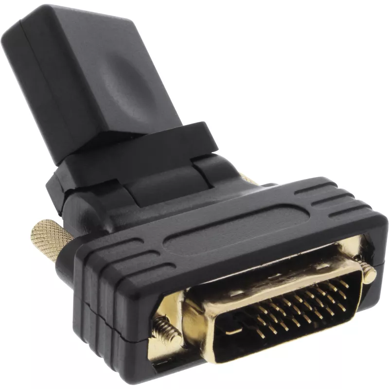 InLine HDMI na DVI adaptér HDMI konektor samica / DVI konektor samec flexibilný pozlátený 4K2K