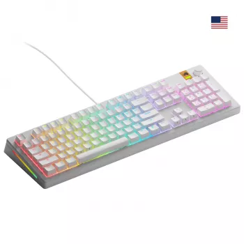 Mechanická káblová Full-Size klávesnica (100%) GLORIOUS GMMK 3 HE – biela, USB, QWERTY, RGB