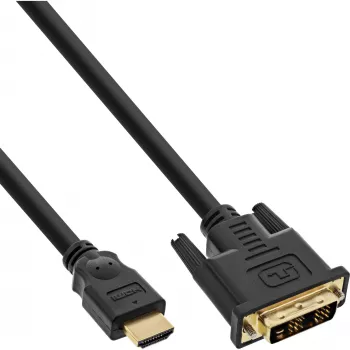 InLine HDMI na DVI kábel konektor samec / 18+1 konektor samec pozlátený 1,5m