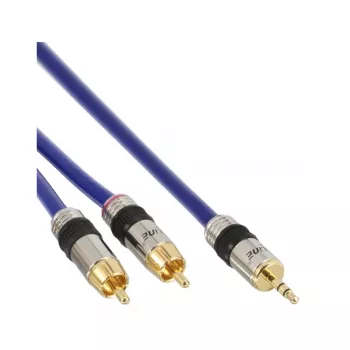 InLine audio kábel Premium 2x Cinch konektor samec / 3,5 mm jack pozlátený 2 m