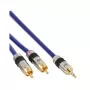 InLine audio kábel Premium 2x Cinch konektor samec / 3,5 mm jack pozlátený 2 m