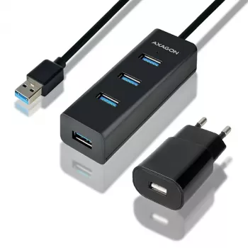 Axagon HUE-S2BP 4x USB 3.0 NABÍJACÍ HUB s 1,2 m káblom vrátane napájacieho zdroja
