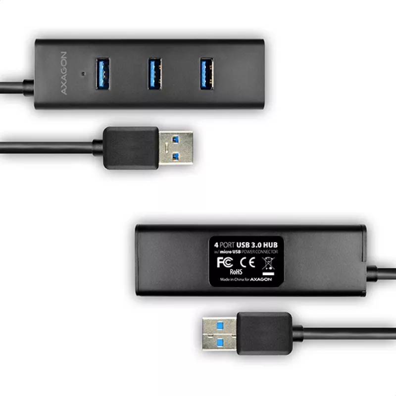 Axagon HUE-S2BP 4x USB 3.0 NABÍJACÍ HUB s 1,2 m káblom vrátane napájacieho zdroja