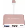 USB-C na HDMI video adaptér SILVERSTONE EP08 (USB-C 3.1, HDMI) ružový