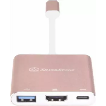 USB-C na HDMI video adaptér SILVERSTONE EP08 (USB-C 3.1, HDMI) ružový