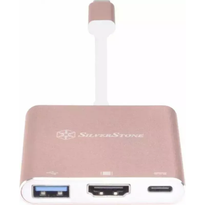 USB-C na HDMI video adaptér SILVERSTONE EP08 (USB-C 3.1, HDMI) ružový