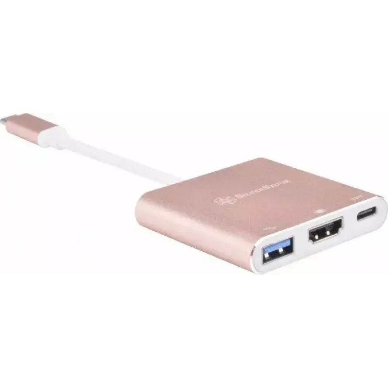 USB-C na HDMI video adaptér SILVERSTONE EP08 (USB-C 3.1, HDMI) ružový
