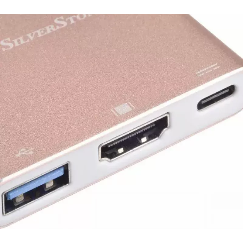 USB-C na HDMI video adaptér SILVERSTONE EP08 (USB-C 3.1, HDMI) ružový