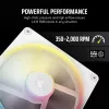 CORSAIR Icue Link Lx140-r RGB 140mm PWM Reverse ventilátor štartovacia sada - biela