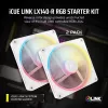 CORSAIR Icue Link Lx140-r RGB 140mm PWM Reverse ventilátor štartovacia sada - biela