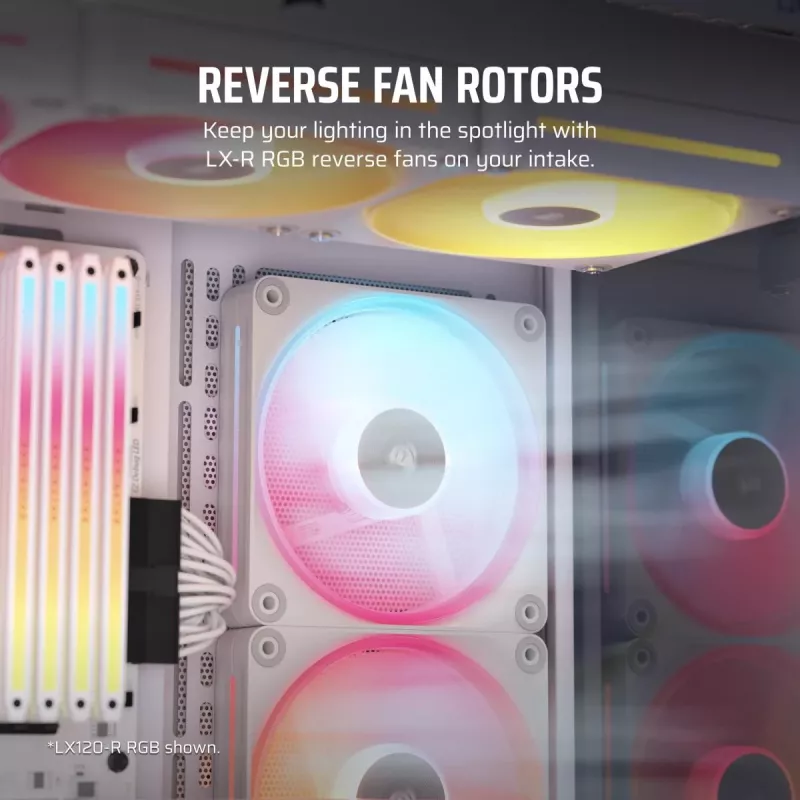 CORSAIR Icue Link Lx140-r RGB 140mm PWM Reverse ventilátor štartovacia sada - biela