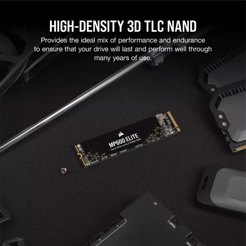 SSD disk Corsair MP600 Elite CSSD-F1000GBMP600ENH, 1 TB, M.2 2280, PCIe 4.0 x4 NVMe, 3D TLC, 256-bitové šifrovanie AES