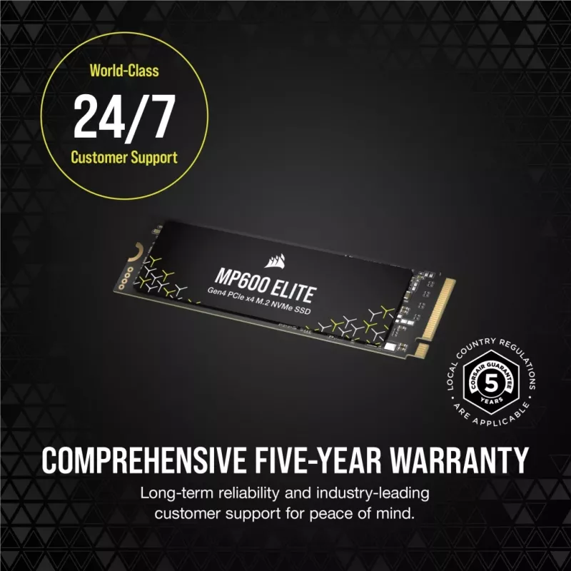 SSD disk Corsair MP600 Elite CSSD-F1000GBMP600ENH, 1 TB, M.2 2280, PCIe 4.0 x4 NVMe, 3D TLC, 256-bitové šifrovanie AES