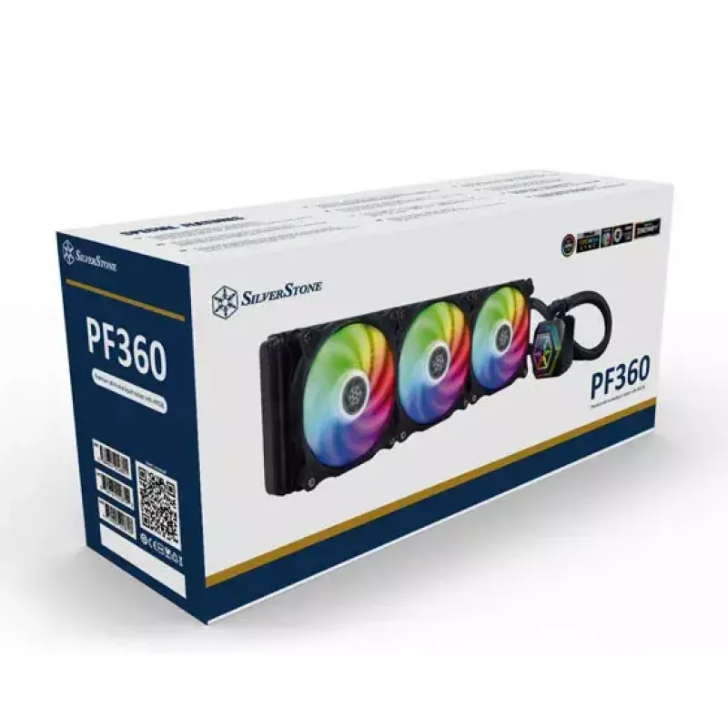 SilverStone Permafrost PF360-ARGB V2 SST-PF360-ARGB-V2 360 mm AiO vodné chladenie procesora, ARGB, vrátane RGB ovládača, čierne