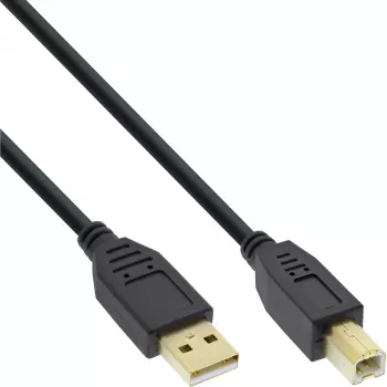 InLine 34518S kábel USB 2.0 typ A samec / typ B samec, pozlátené kontakty, 2 m, čierny