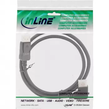 InLine DisplayPort 1.4 kábel, 8K4K, pravoúhly, čierny/zlatý, 2 m