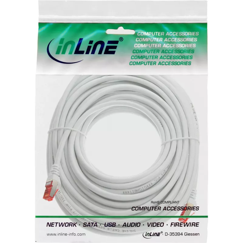 InLine Patch kábel S/FTP PiMF Cat.6 250MHz PVC meď biely 5m