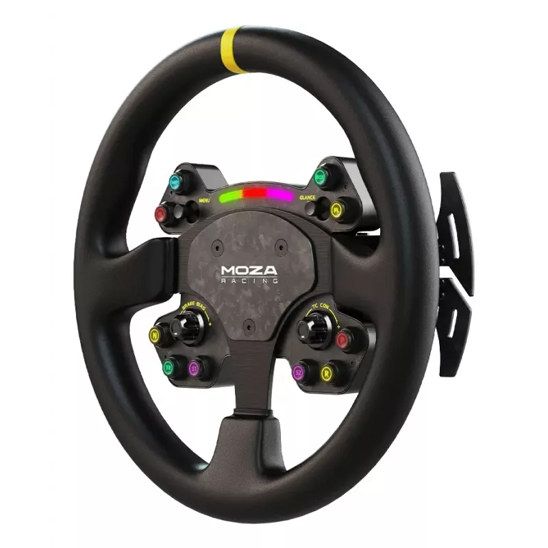 Moza Racing RS V2 volant, volant, PC, Multi, káblový & bezdrôtový, čierny, karbón, koža
