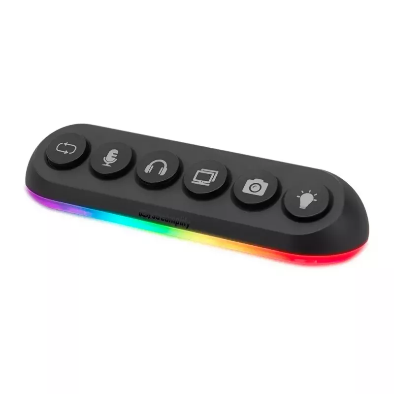 Streamplify HUB DECK 5 USB rozbočovač, 4x USB 3.0, 1x USB 2.0, RGB, 12V, napájací kábel pre EÚ, čierny