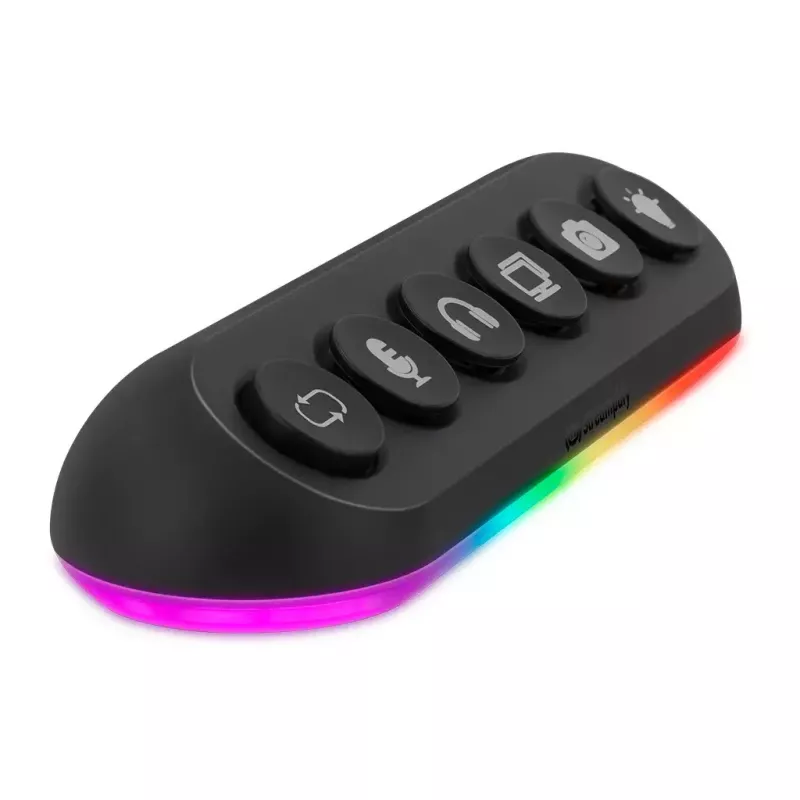 Streamplify HUB DECK 5 USB rozbočovač, 4x USB 3.0, 1x USB 2.0, RGB, 12V, napájací kábel pre EÚ, čierny