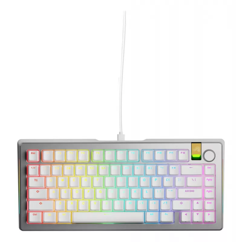 Mechanická herná klávesnica GLORIOUS GMMK 3 PRO HE 75% Prebuilt káblová USB QWERTY strieborná