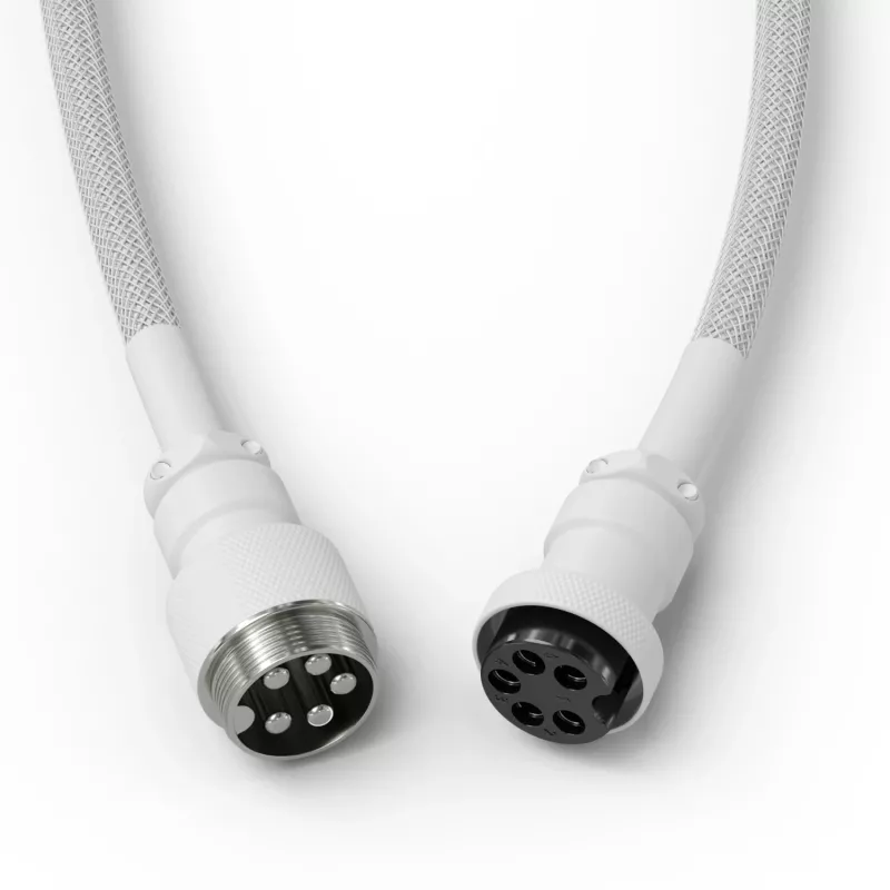 Coiled USB kábel GLORIOUS GMMK Ghost White (GLO-KB-ACC-CBL-COIL-GWHT) – spirálový kábel, Ghost White