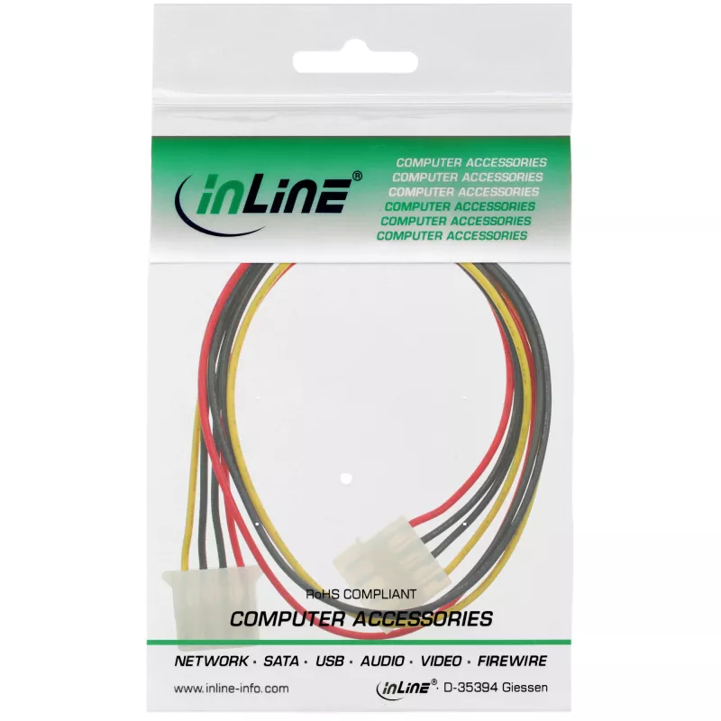 InLine predlžovací kábel napájania 4pin Molex konektor samec / konektor samica 29650D 1 m