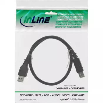 USB 3.2 Gen.1 kábel Type-A konektor samec / Type-B konektor samec InLine 35320 2 m čierny