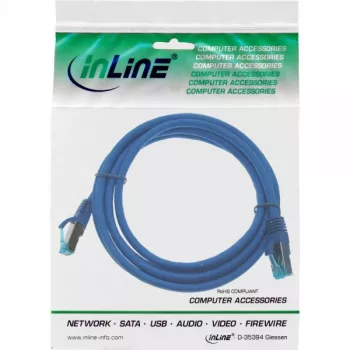 InLine prepojovací kábel S/FTP PiMF Cat.6A bez halogénov 500MHz modrý 0,5m