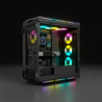 CORSAIR Mid-Tower ATX PC skriňa – iCUE 5000T – RGB temperované sklo – čierna