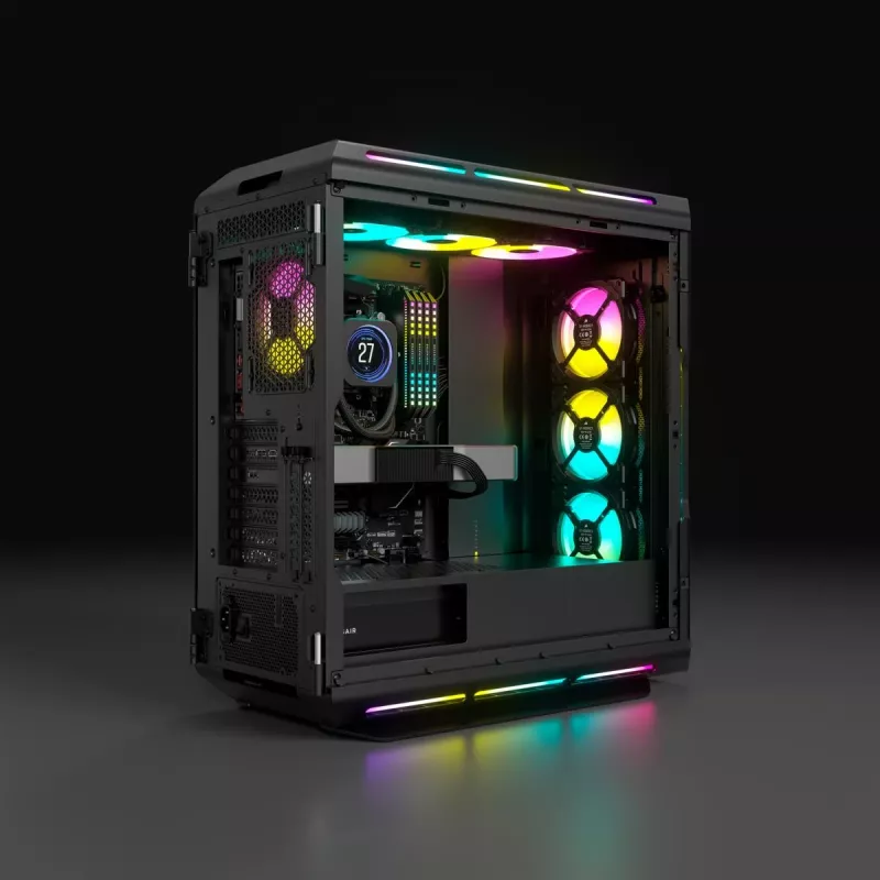 CORSAIR Mid-Tower ATX PC skriňa – iCUE 5000T – RGB temperované sklo – čierna