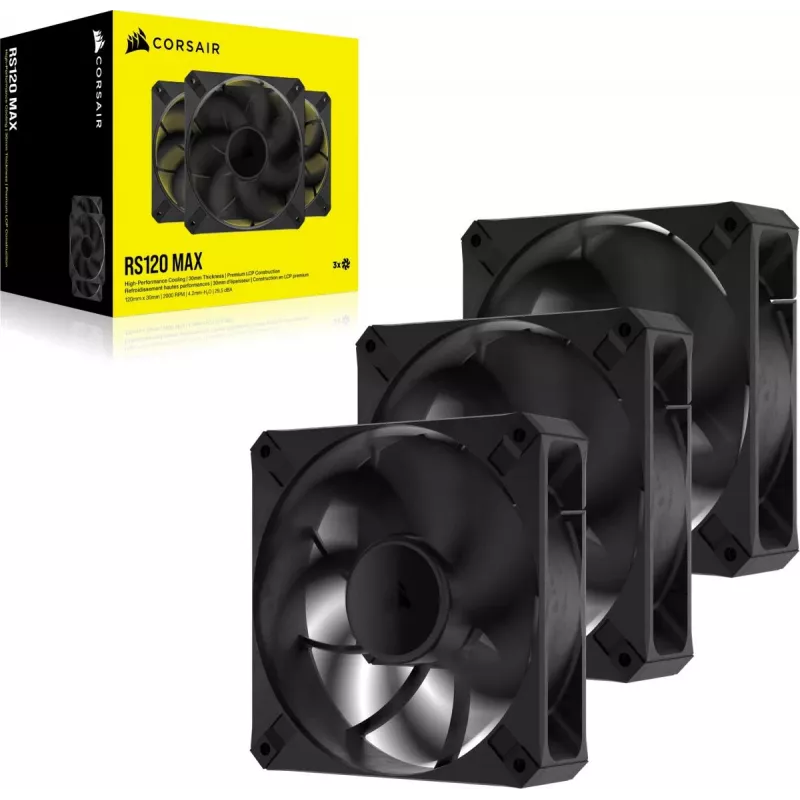 Ventilátor Corsair RS120 MAX 12 cm čierny 2000 RPM 3 kusy