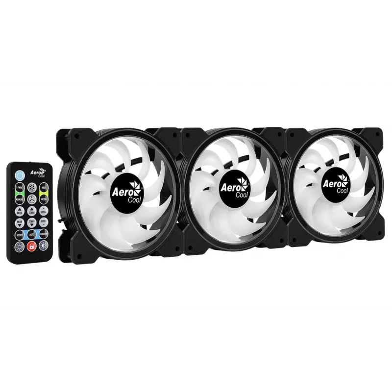Aerocool Saturn 12F Pro ARGB skrinkové ventilátory, balenie 3 ks s ovládačom, 120 mm