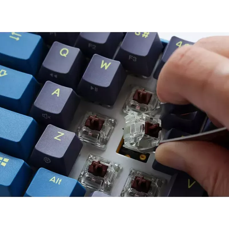 „Ducky One 3 Daybreak Mini“ klávesnica, Gaming, USB, nemčina, čierna, modrá, zelená