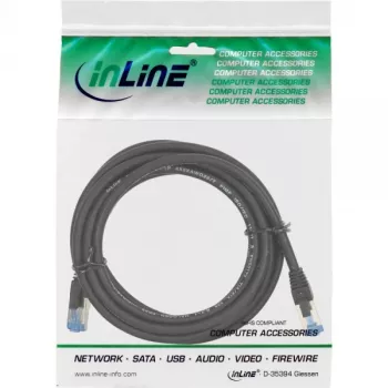 InLine patch kábel S/FTP PiMF Cat.6A bezhalogénový 500MHz čierny 2 m