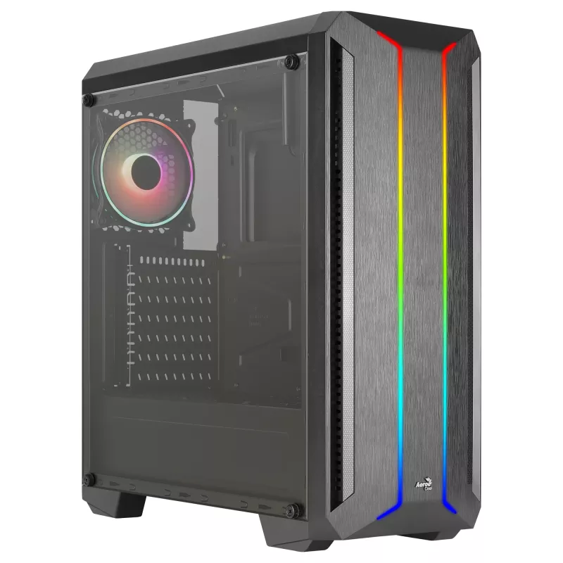 Aerocool SKYLINEV2BK PC ATX skriňa duálny predný panel LED ARGB ventilátor ARGB 12 cm čierna
